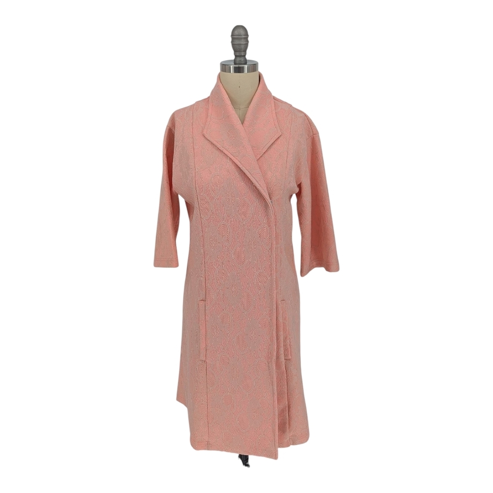 11654 Hues of Ego Lace Double Breasted Trench Coat Pink size Xsmall victorian